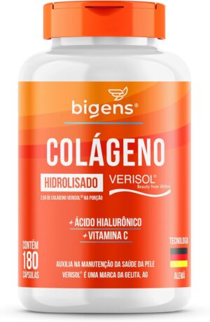 Pote de Colágeno Hidrolisado Verisol com Ácido Hialurônico 180 cápsulas - Suplemento para Pele e Unhas