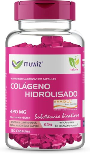 Suplemento Colágeno Verisol Muwiz 120 cápsulas para firmeza da pele