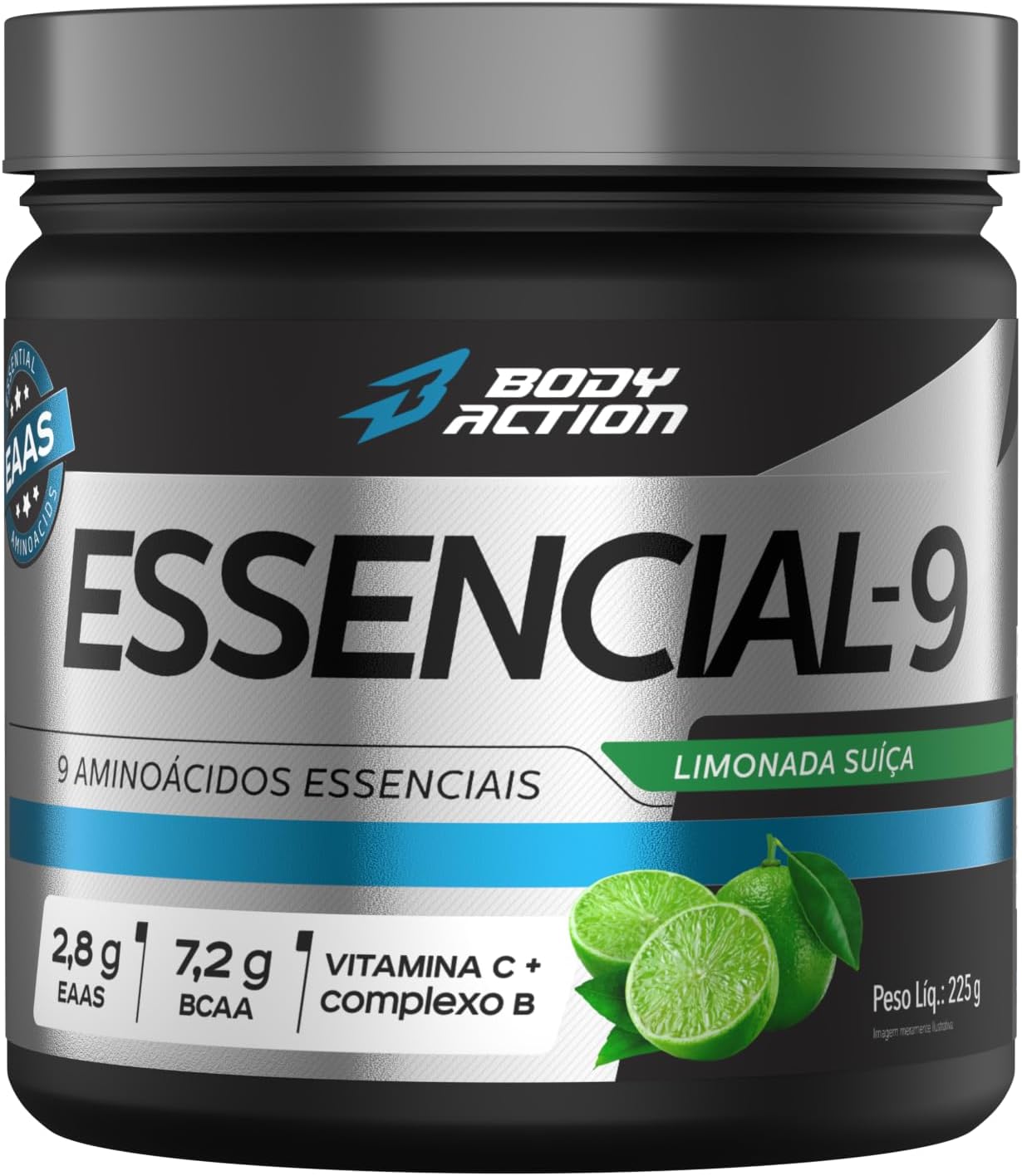 Aminoácios Essenciais 225g Sabor Limonada Suiça. Fórmula pura de 225g para treinos intensos.
