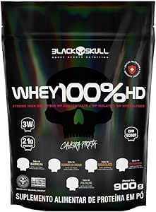 Whey Black Skull 100% HD 900g – Whey Protein de Chocolate - Ganho de Massa