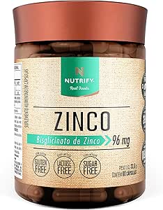 Zinco Quelato Nutrify - Suporte Imunológico e Antioxidante (60 Cápsulas)